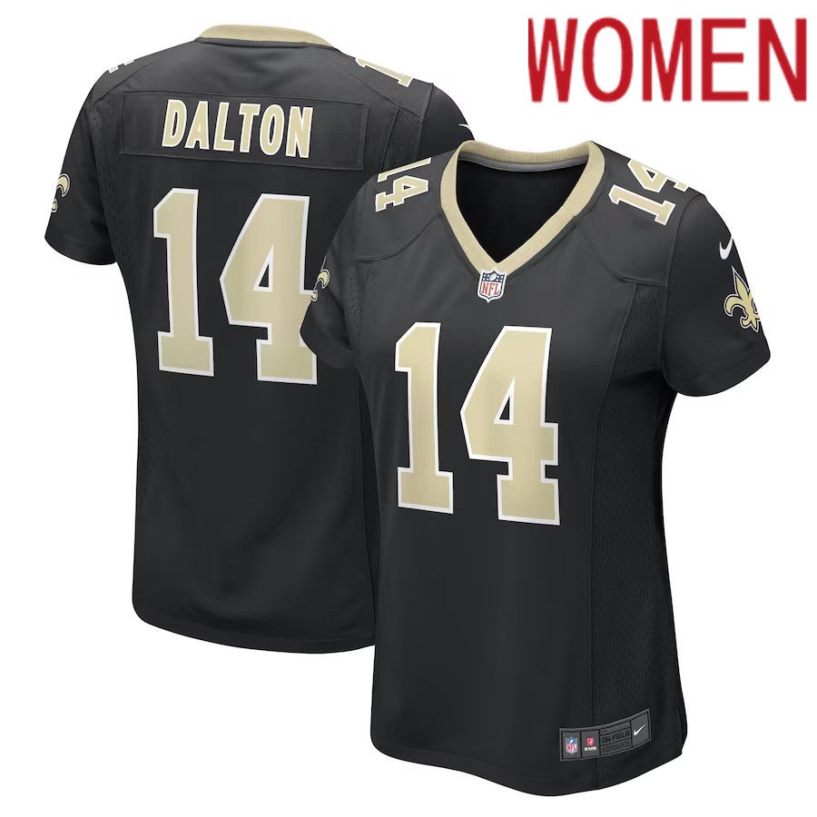 Women New Orleans Saints #14 Andy Dalton Nike Black Game Player NFL Jersey->women nfl jersey->Women Jersey